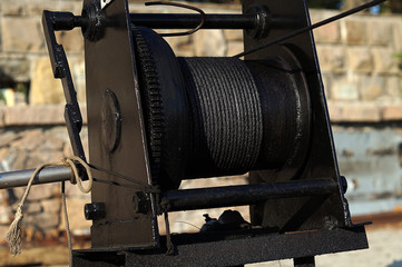 Reel winches painted black