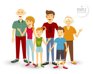Happy family people flat illustration