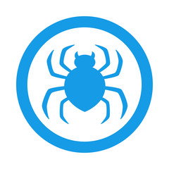Icono redondo araña azul