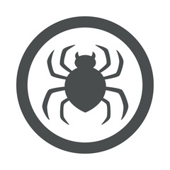 Icono redondo araña gris