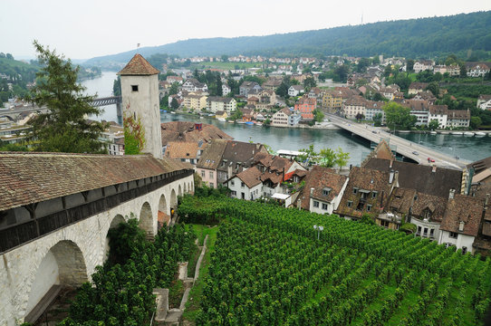 View from the famous Munot fortifiction. Schaffhausen, Switzerland.