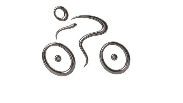 Cyclist. Seamless looping animation.