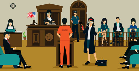 Female lawyers are questioning the accused with justice.