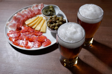 Beer and antipasto