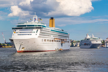 The big Cruise Ship Aurora in Stockholm