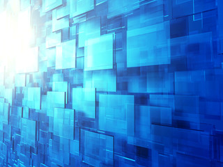 Abstract Blue Virtual Space Tachnology Background