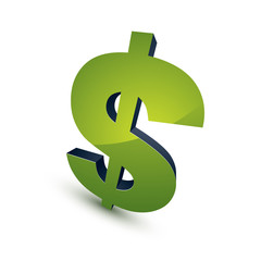 Three-dimensional dollar symbol, financial and banking theme 