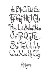 Vector alphabet. Hand drawn letters. 