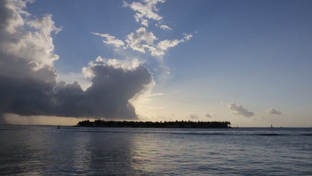scenic sunset in key West at famous mallory square