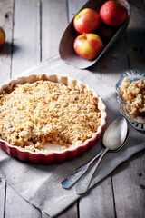 Apple crumble  with  fresh apples