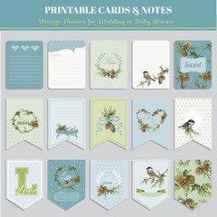 Cards, Tags and Labels - Christmas Winter Birds Theme