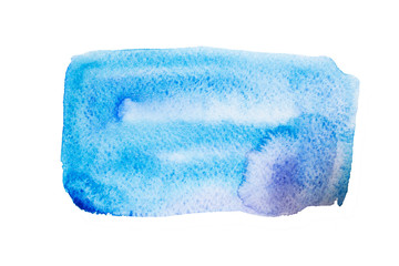 Watercolor hand drawn isolated blue spot. Raster illustration