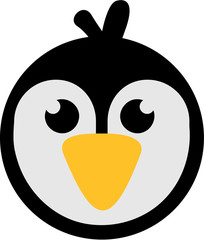 Penguin head round funny