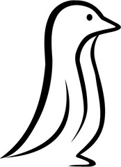 Penguin silhouette handdrawn