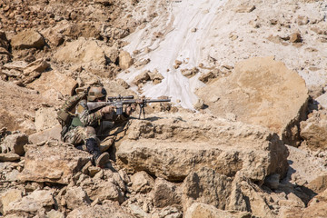 Army ranger in the mountains