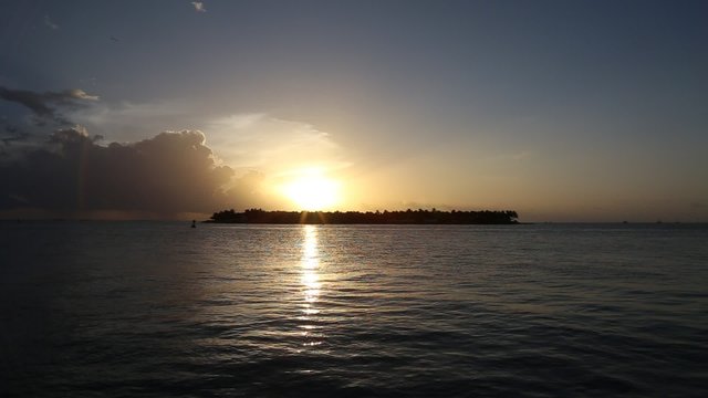 scenic sunset in key West at famous mallory square