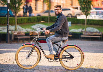 Man with bicycle