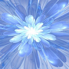 Obraz premium Blue Fractal flower