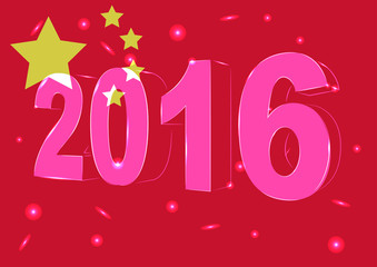 Новый 2016 год на фоне флага Китая