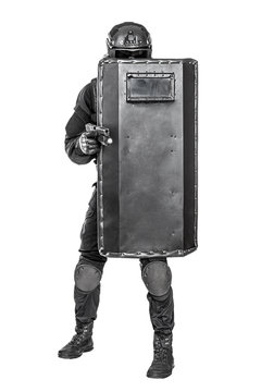 SWAT Officer With Ballistic Shield