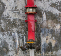 Fototapeta na wymiar Valve Fire Red fire hydrant 