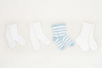 little baby socks from above - studio shot