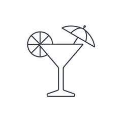 Icon of martini glass, vector illustration