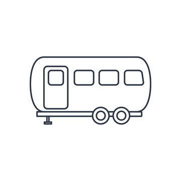 recommend clip art: Vector icon of trailer house