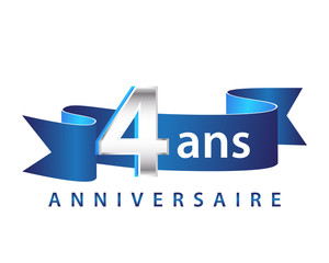 4 Ruban Bleu logo Anniversaire