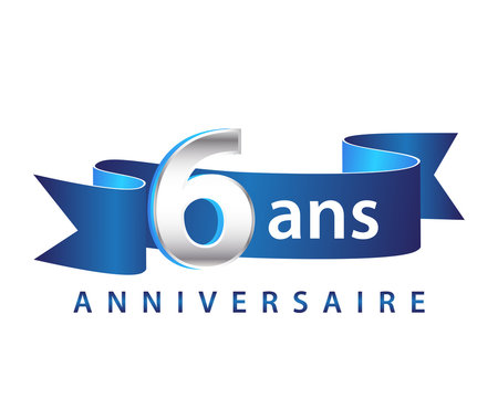 6 Ruban Bleu logo Anniversaire