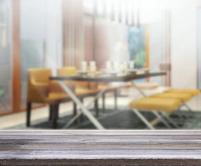 Table Top And Blur Interior Background