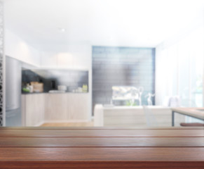 Table Top And Blur Interior Background