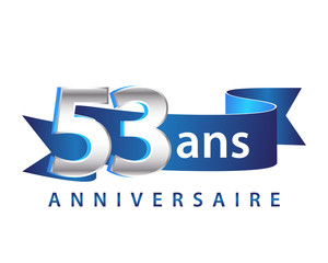 53 Ruban Bleu Logo Anniversaire