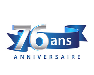 76 Ruban Bleu Logo Anniversaire