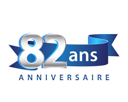 82 Ruban Bleu Logo Anniversaire