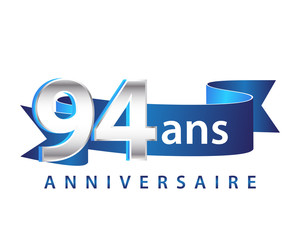 94 Ruban Bleu Logo Anniversaire