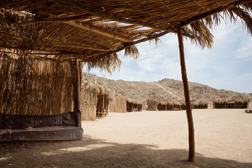 Fototapeta na wymiar Desert nature in egypt travel shack