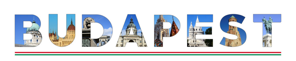 Obraz premium budapest text