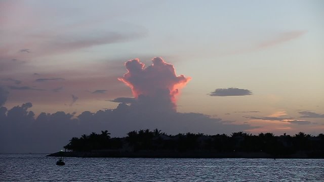 scenic sunset in key West at famous mallory square