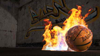 Fototapeta premium Basket ball Flamme 2