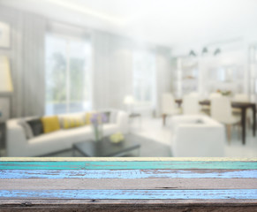 Table Top And Blur Interior Background