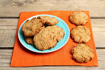 Homemade cookies on table close up