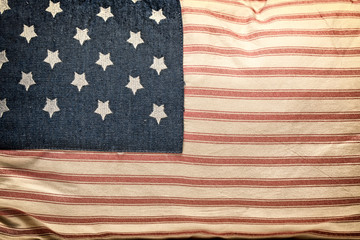 American flag pillow. Retro color