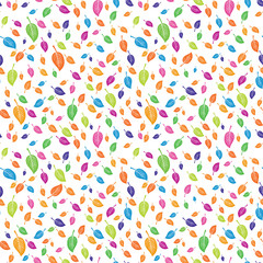 Autumn Colorful leaves seamless pattern.