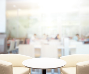 Table Top And Blur Interior of Background