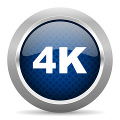 4k blue circle glossy web icon on white background, round button for internet and mobile app