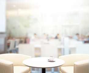 Table Top And Blur Interior of Background