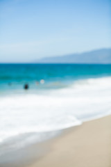 Blur beautiful tropical beach. Blurred travel background. 