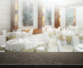 Table Top And Blur Interior Background