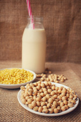 Soy milk with beans